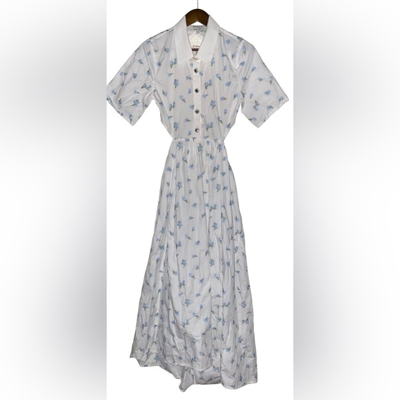 Urban Outfitters Sister Jane Women Lapris Shell Embroidered Shirtdress Midi M EW - Picture 1 of 11